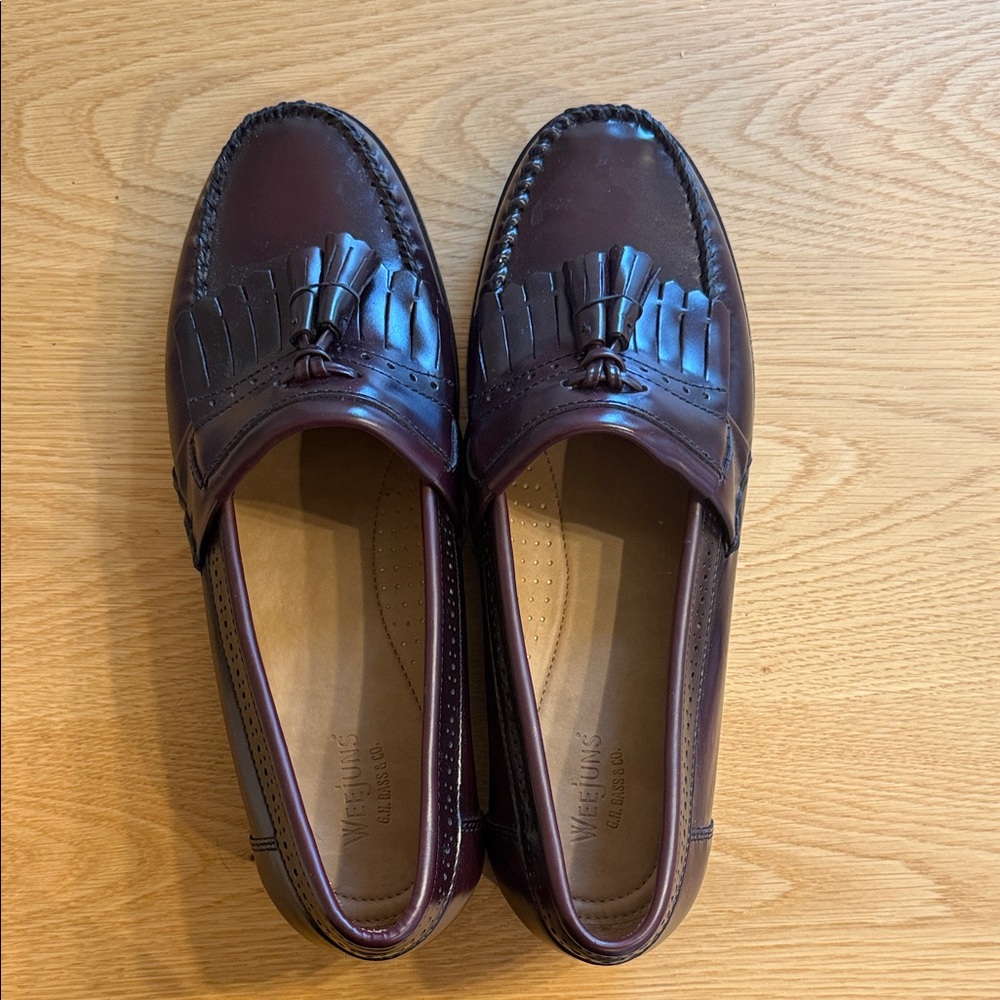 Men's Burgundy Tassel Loafers by